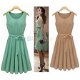 Green Women Chiffon Dresses Bow Band Sleeveless Slim Fit Skirt Dress BF1U, €8.88 - 1 - Thumbnail