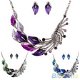 Fashion Tibetan Leaf Peacock Crystal Rhinestone Drop Earrings Short Necklace Set, €3.71 - 1 - Thumbnail