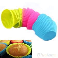 12pcs Silicone Round Cake Muffin Chocolate Cupcake Liner Baking Cup Mold BF4U, €3.10