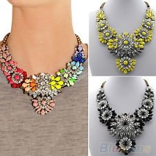 Hot Selling Mixed Style Chain Crystal Flower Bib Big Statement Necklace Trendy, €7.89 - 1