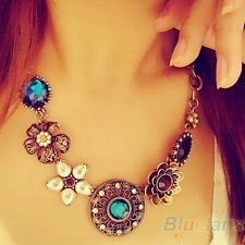 Fashion Womens Lady Gorgeous Pretty Crystal Flowers Bib Statement Necklace BF4U, €1.92 - 1