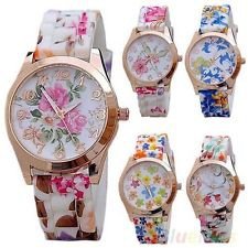 New Arrival Hot Casual Silicon Band Flower Print Jelly Sports Quartz Wrist Watch, €2.38 - 1