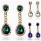 Women's Sparkling Rhinestone Luxury Waterdrop Crystal Chain Drop Studs Earrings, €2.23 - 1 - Thumbnail