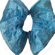 100 Disposable Waterproof Shoe Covers Carpet Cleaning Overshoe Protector Blue, €3.52