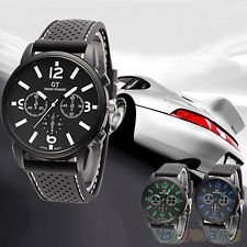 Men's Fashion Analog Silicone Stainless Steel Quartz Hours Sports Wrist Watch, €3.02