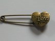 Bronze safety pin love - 1 - Thumbnail