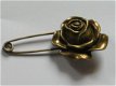 Bronze safety pin rose - 1 - Thumbnail