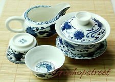 4pcs Chinese Porcelain phoenix Gaiwan Pitcher Chahai teacup cup tea set 90ml, €21.98