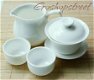 4pcs Chinese Porcelain White Jade Gaiwan Pitcher Chahai teacup cup tea set 100ml, €21.98 - 1 - Thumbnail