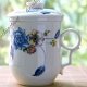 Top Flower Ceramic China Porcelain Tea Mug Cup with lid & Infuser Filter 270ml, €24.98 - 1 - Thumbnail