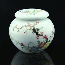 Chinese JingDe Wonderful Porcelain chrysanthemum ball Tea Canisters Caddy 240ml, €24.98