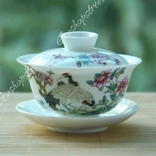 Chinese GongFu Tea JingDe Porcelain Plum Blossom Birds Gaiwan Teacup 100ml NEW, €15.98 - 1