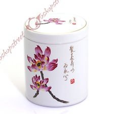 200ml NEW Chinese JingDe Ceramic Porcelain Tea Lotus Storage Canisters Caddy Jar, €18.98