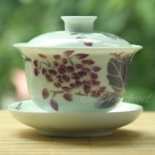 Chinese GongFu Tea Porcelain aubergine Flower Gaiwan 100ml NEW, €14.98 - 1