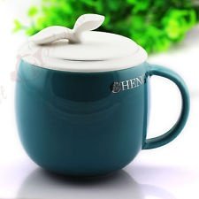 300ml Graceful Green Blue Porcelain Restorative Tea Mug Cup lid Infuser Filter, €29.98