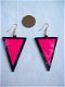 ibiza oorbellen aztek zwart fuchia fel roze hippiemarkt - 2 - Thumbnail