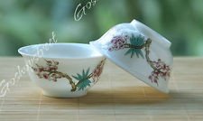 Lots of Chinese Plum Blossom Birds Gongfu Tea Matte Porcelain Teacup cup 35ml #2, €9.98 - 1
