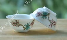 Lots of Chinese Plum Blossom Birds Gongfu Tea Matte Porcelain Teacup cup 35ml #2, €9.98