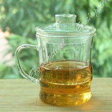 Handmade Clear Glass Tea Mug Cup with lid & Infuser Filter Teapot 270ml #SJB06, €18.98 - 1