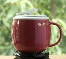 Chinese Pink Porcelain Restorative Tea Mug Cup with lid Infuser Filter 300ml, €29.98 - 1