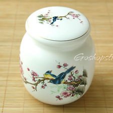 Chinese Wonderful JingDe Porcelain Ceramic pied magpie Tea Canisters Caddy 300ml, €26.98