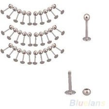 10x Stainless Steel Ball Labret Lip Ring Bar Body Piercing Jewelry Studs BF4U, €0.99 - 1