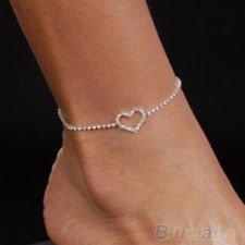 Sexy Lady Heart Rhinestone Anklet Foot Chain Wedding Jewelry Ankle Bracelet, €1.10