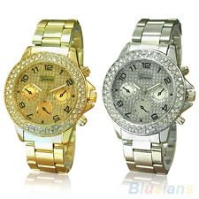 New Women's Fashion Geneva Alloy Double Row Rhinestone Analog Quartz Wrist Watch, €4.03 - 1