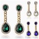 Women's Sparkling Rhinestone Luxury Waterdrop Crystal Chain Drop Studs Earrings, €2.06 - 1 - Thumbnail