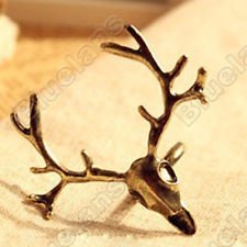 Creative Popular Unique Retro Elk Horn Ring Adjustable Ring Nice Gift Clearance, €0.99