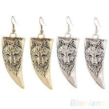 Hot Retro Horn-shaped Wolf Head Decoration Earrings Copper Silver BF4U, €0.99 - 1