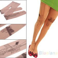 NW Machine Gun Tattoo Socks Transparent Tights Leggings Stockings Pantyhose BF4U, €1.69