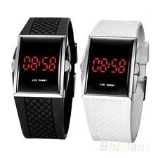 Fashion Mens Womens Red LED Black Dial Digital Sports Wristwatch Plastic NW BF4U, €3.20