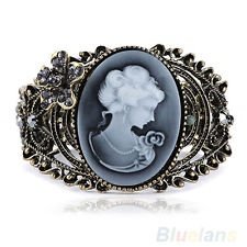 New Vintage Relief Carved Cameo Statue Queen Bangle Bracelet Rhinestones BF7U, €1.87