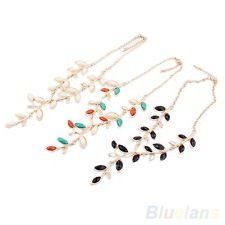 Girls Fashion Colorful Leaves Pendant Necklace Women Alloy Necklace BF1U, €2.16