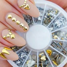 120Pcs Gold / Silver Metal Nail Art Decor Tips Metallic Studs Stickers Chic BF4U, €0.99 - 1