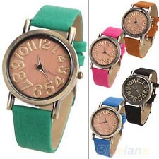 Vintage Women Casual Faux Leather Strap Quartz Wrist Watch 5 Colors BF8U, €2.39