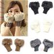 Womens Girls New Perfect Rabbit Fur Hand Wrist Warmer Winter Fingerless Gloves, €1.40 - 1 - Thumbnail