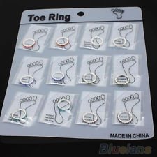 12Pcs Pack Elastic Crystal Toe Rings Mix Color Wholesale Lots Body Jewelry BF4U, €3.17