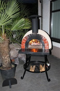 Luxe houtgestookte pizzaoven/ tuinoven/ bakoven AMALFI red brick - 1