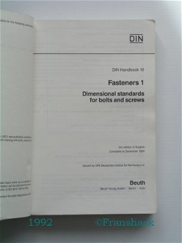 [1992] DIN Handbook 10 (Engels), Fasteners 1, Beuth - 2