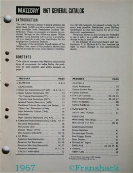 [1967] Precision Electronic Components Catalog 1967 Malllory - 2