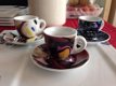 3 kunst espresso kop en schotels in de stijl van Illy - 1 - Thumbnail