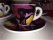 3 kunst espresso kop en schotels in de stijl van Illy - 2 - Thumbnail