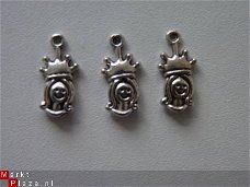3 tibetaans zilveren bedels - prinses