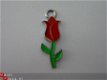 Geëmailleerde bedel - tulp (rood) - 1 - Thumbnail