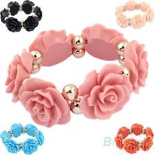 Hot Womens European Style Retro Palace Rose Flower Pattern Bangle Bracelet BF4U, €2.41 - 1