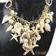 Cute Chunky Gold Tone Sea Shell Starfish Faux Pearl Bib Statement Necklace BF7U, €3.19 - 1 - Thumbnail