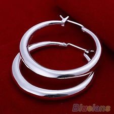 Hot Selling Silver Plated Circle Hoop Style Earrings BF8U, €1.52 - 1