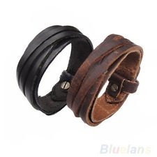 Unisex Multi Thong Braided Thin Genuine Leather Bracelet Wristband Hot Sale BF4U, €2.69 - 1